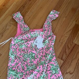 NWT Lilly Pulitzer Anders Tunic Top Rousseau Pink Mane Character 6